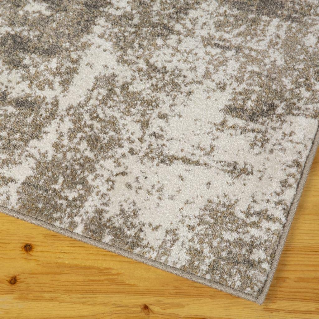 Lagos Collection Beige Abstract Soft Area Rug