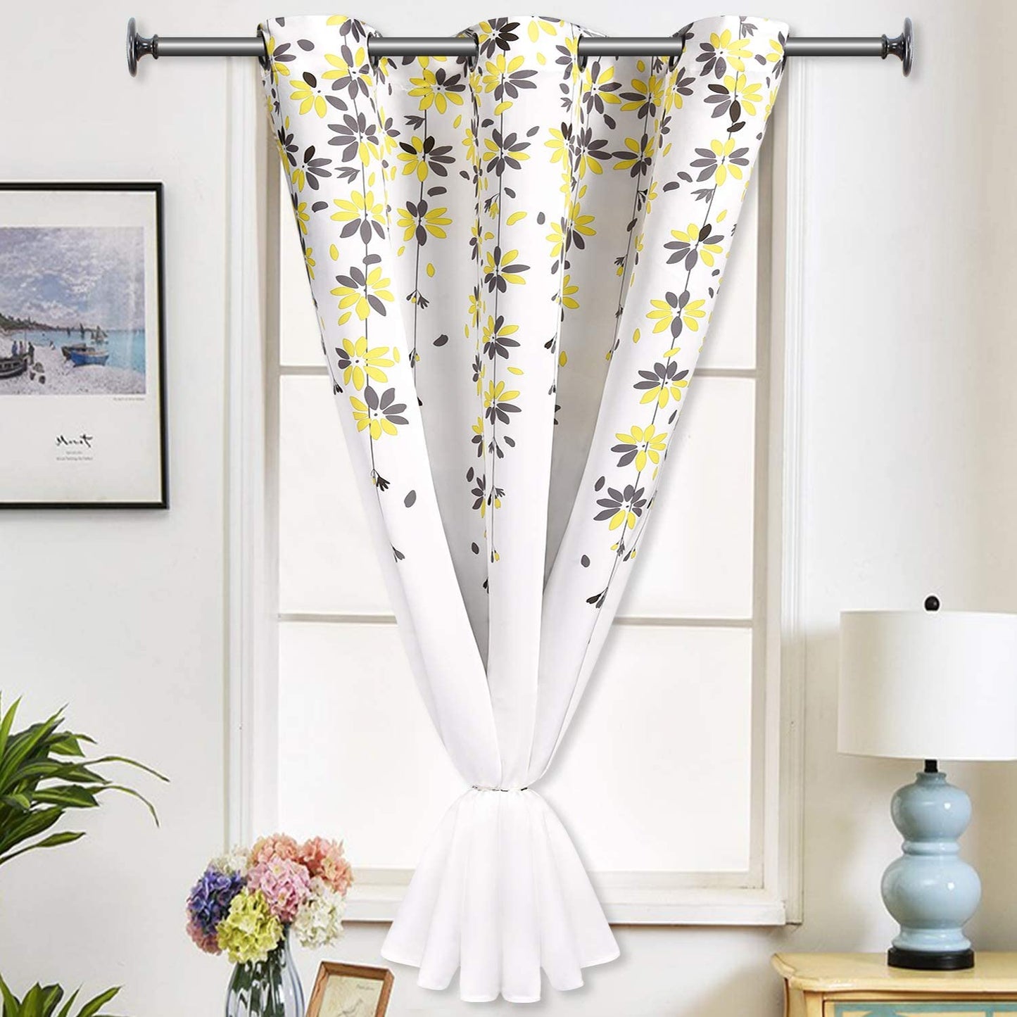 Flowers Window Curtain Floral Window Treatment Grommet Curtains