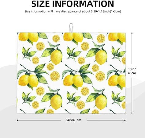 Bird Dish Drying Mat, Absorbent Microfiber Reversible Mats for Kitchen Counter, 16x18 Inch