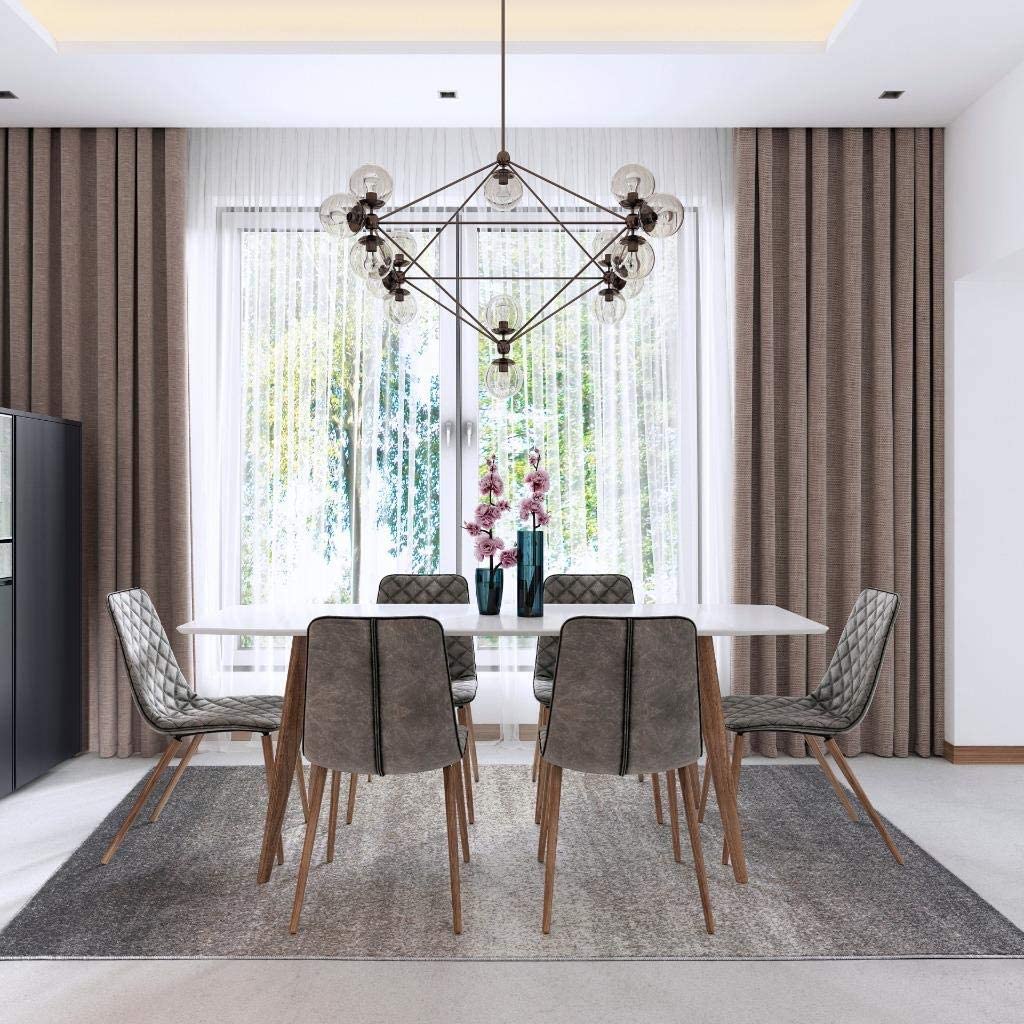 Lagos Collection Grey Modern Soft Area Rug