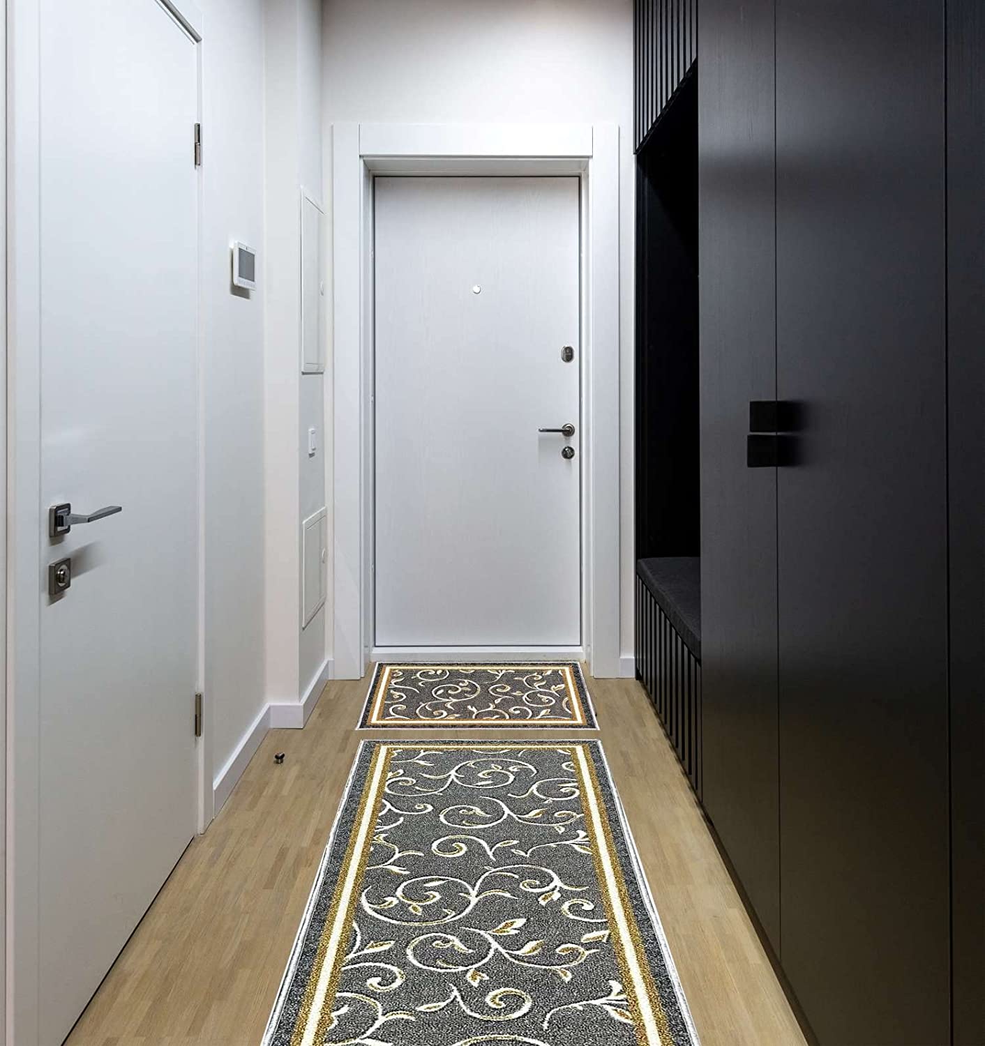 Non Slip Rubber Back  Kitchen Rug Anti Slip Stair Treads (Red, Runner (20" x 59"))