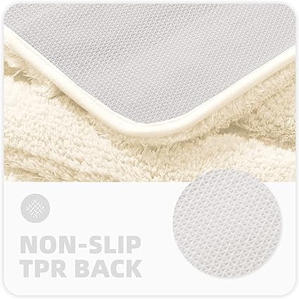 Absorbent Non-Slip Plush Bath Mat for Tub, Shower, and Bath Room 16" x 24", Silver Grey