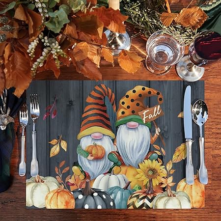 50 Pack, 10x14 Inch Seasonal Thanksgiving Disposable Place Mat for Party Dining Decoration