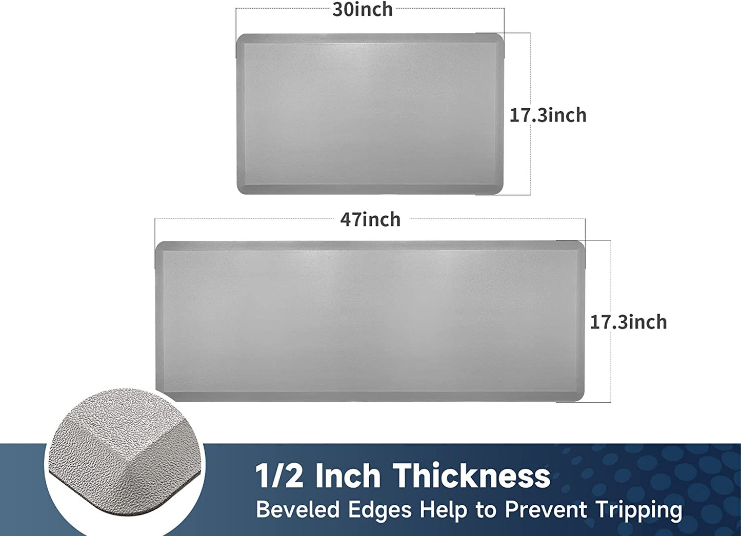 Kitchen Mats Cushioned Anti-Fatigue Floor Mat Waterproof [2 PCS]