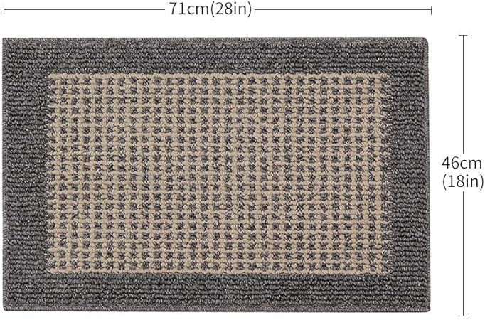 28X18 Inch Washable Polypropylene Square Cushion Which is Anti Slippery and Stain Resistance, Black Gray