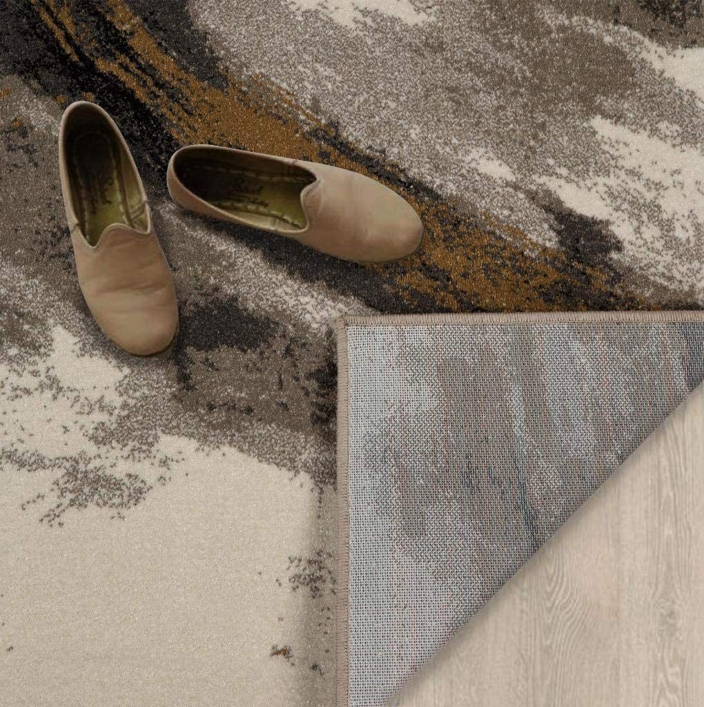 Lagos Collection Beige Geometric Soft Area Rug