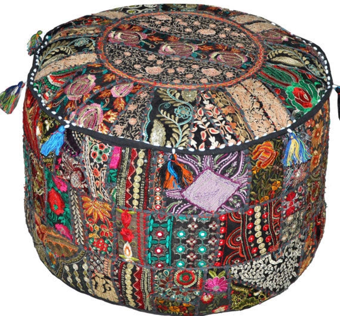 Bohemian Ottoman Floor Pillow Seating, 22 X 12 Inches, Only Cover, Filler not Included