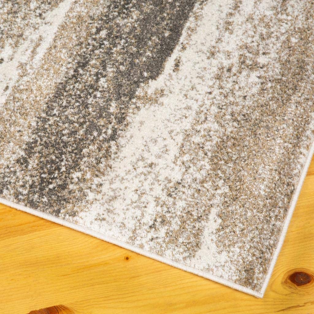 Modern Abstract Beige Soft Area Rug