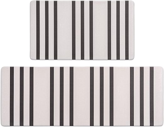 Anti-Fatigue Waterproof  Cushioned Memory Foam Kitchen Mats, 17"x30"+17"x47"