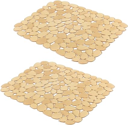 Pebble Mats for Stainless Steel Sink, (Black,2 Pack), 15.8inch x 12inch