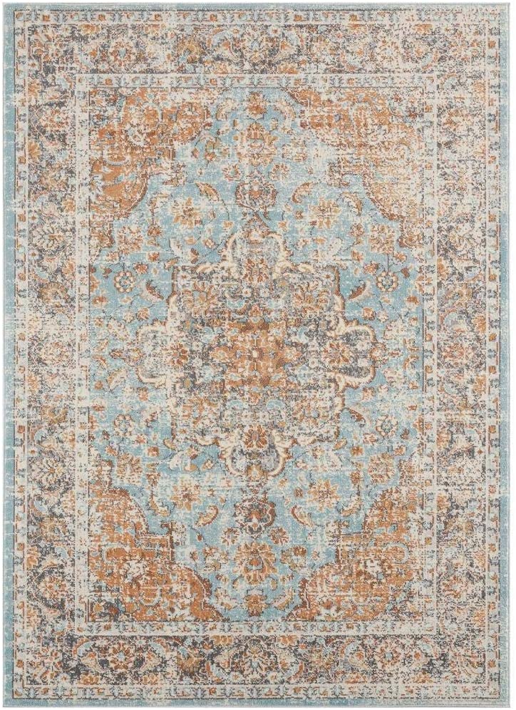 Kingsbury Collection Oriental BLUE Traditional Soft Area Rug 5x7