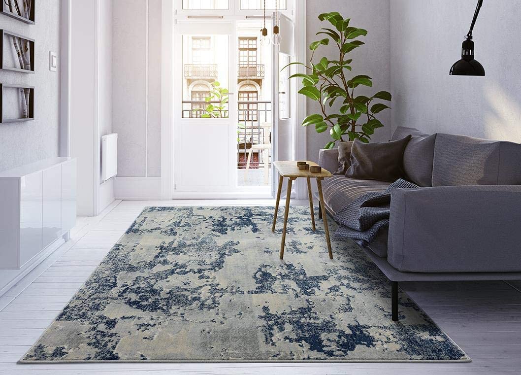 New Castle Blue Soft Modern Area Rug