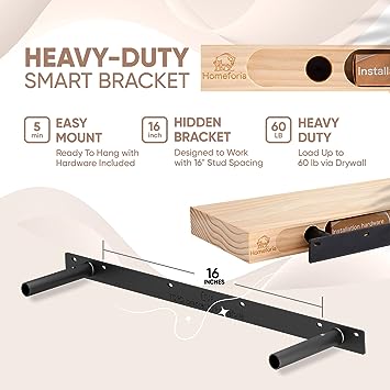 24 x 6.5 x 1.75 inch - Set of 2 - Honey Oak Color Rustic Farmhouse Floating Shelves