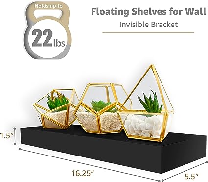 Storage - 16" Floating Shelves for Wall - Set of 3