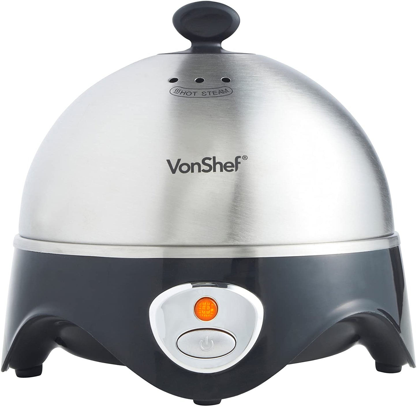 7- Egg Electric Cooker Stainless Steel with Poacher & Steamer Attachment
