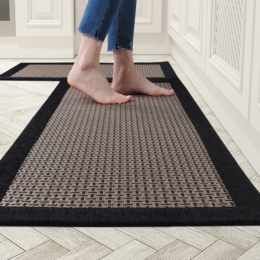 2 PCS Non Skid Washable, Absorbent ,Large Floor Mats - 20"x32"+20"x48"