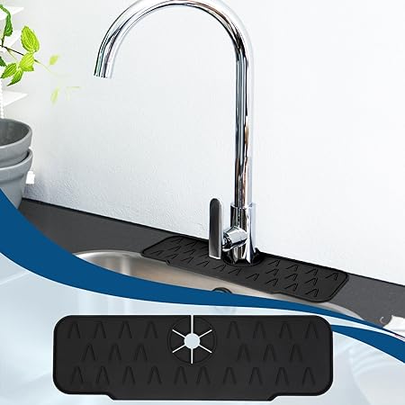 Silicone Faucet Soap Tray and Sponge Holder Faucet Handle Drip Capture Tray,