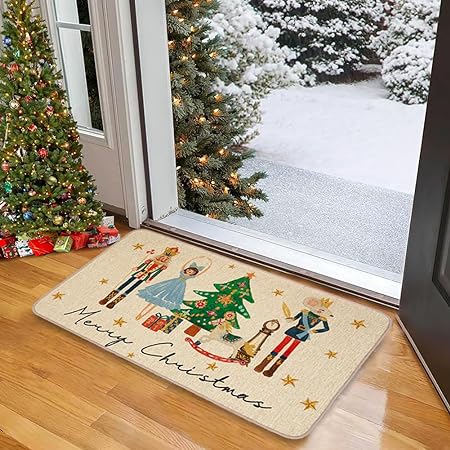 Non Skid Washable Black and White Boho Kitchen Rug Sets of 2, 17x29 and 17x47 Inch