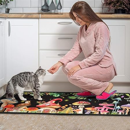 2-Piece Non-Slip Washable Absorbent Microfiber Kitchen Floor Decorative Mat 17 "x47+17 "x30