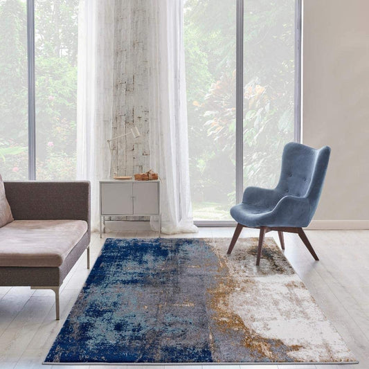 Beverly Modern Blue Soft Area Rug