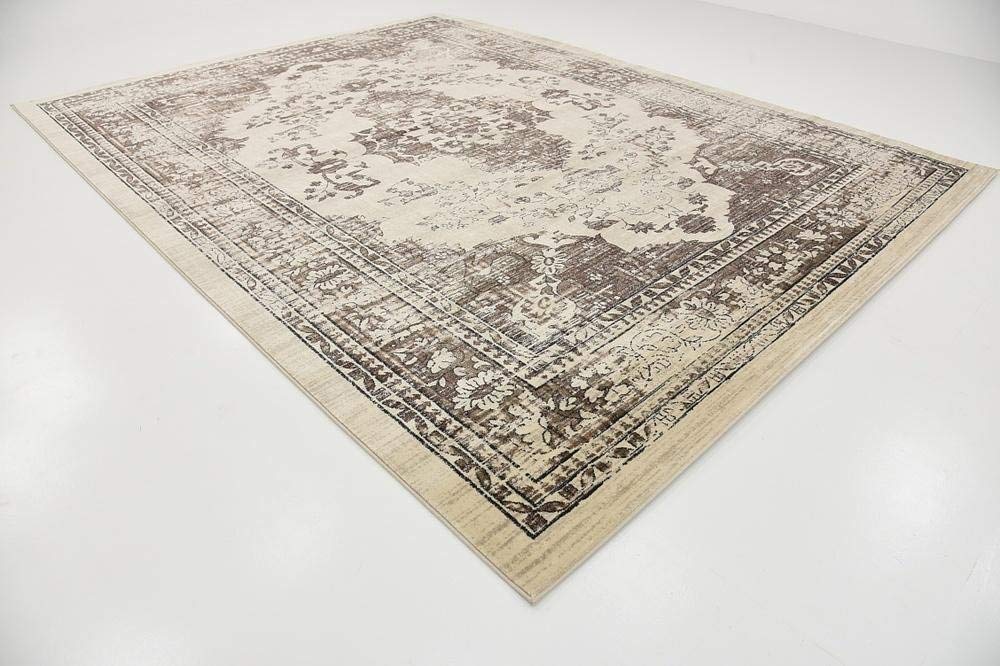 Vintage Traditional Beige Brown Area Rug