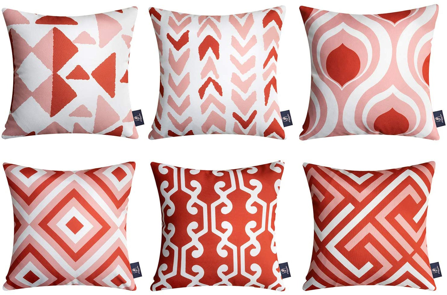 Set of 6 Geometric Pattern Double Side Print Decorative Throw Pillow Case Cushion Cover