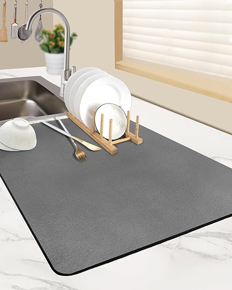 Machine Non Slip 12"x16" Thicker and Super Absorbent Hide Stain Dish Mat