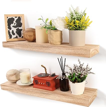 24 Inch Floating Wall Shelf Set of 2,