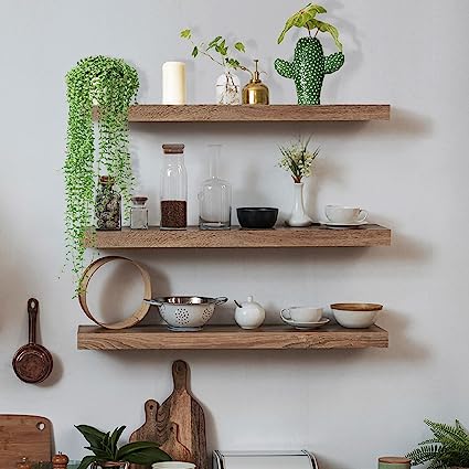 Solid Wood Floating Shelf Set of 3