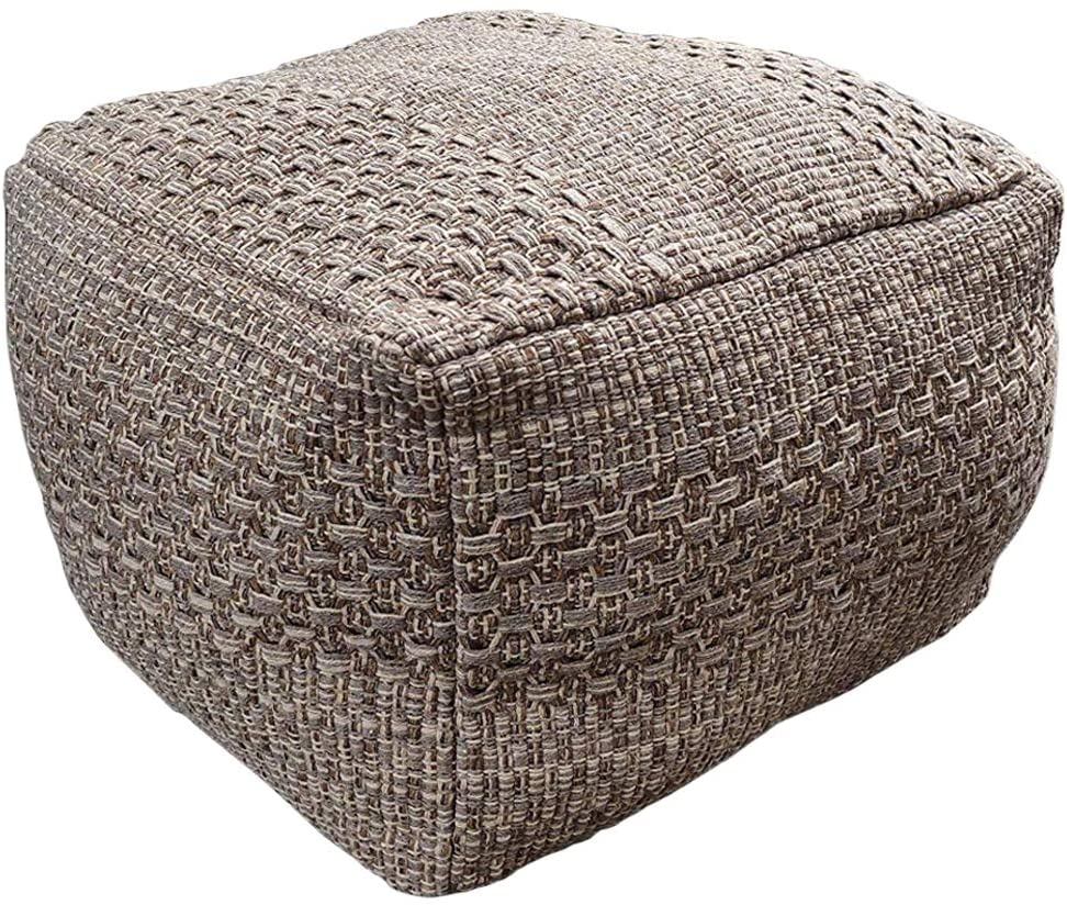 Handwoven Ottoman Foot Stool Floor Cover Unfilled Braided Footrest Cushion