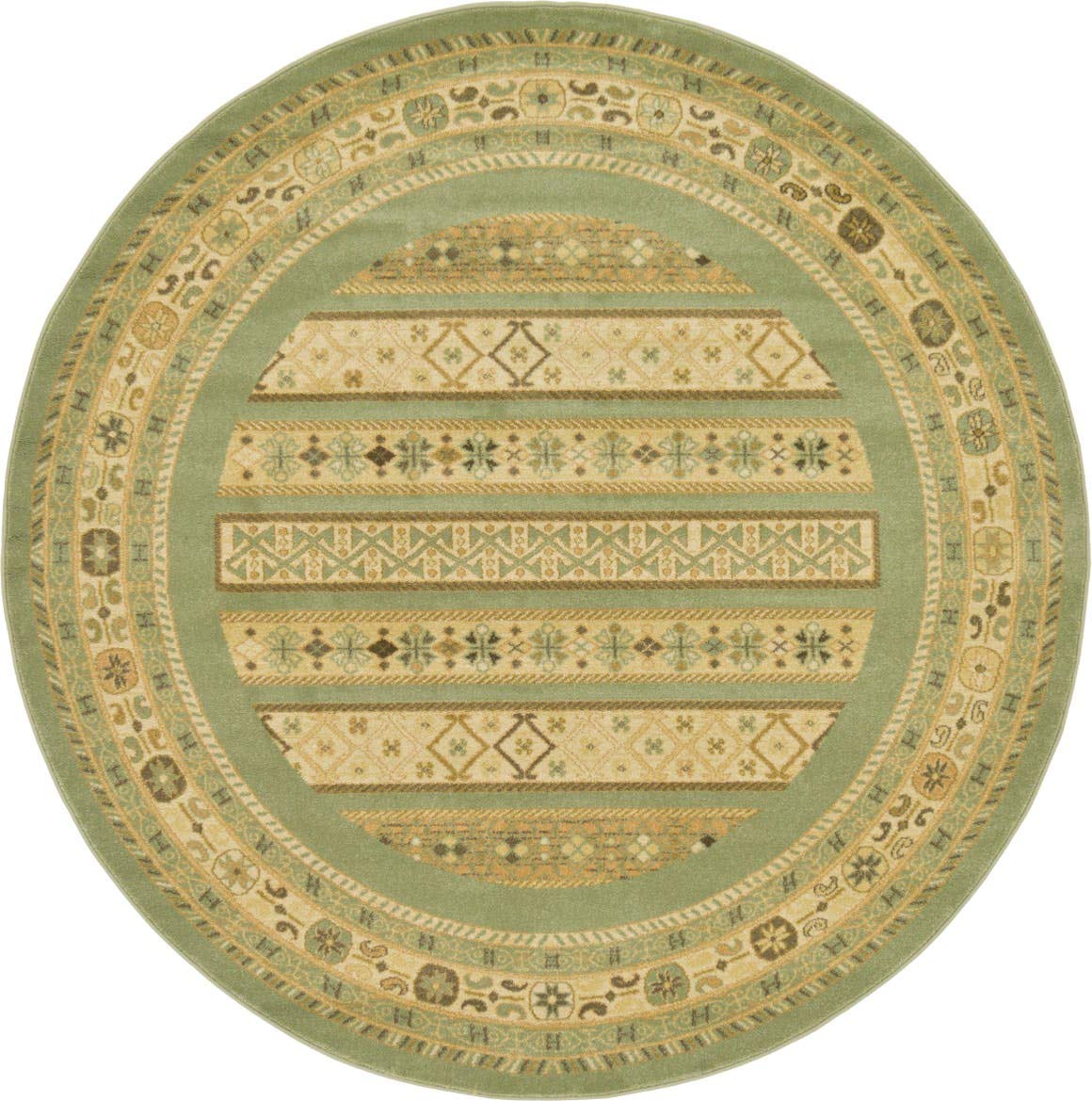 Tribal Pattern Light Green Soft Area Rug