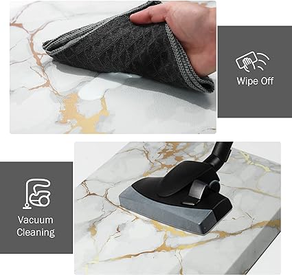 1/2 Inch Thick Anti Fatigue Kitchen Rugs and Mats Cushioned Kitchen Floor Mat Non-Skid Waterproof Kitchen Mats for Standing Desk Office Sink 17.3"x39", White