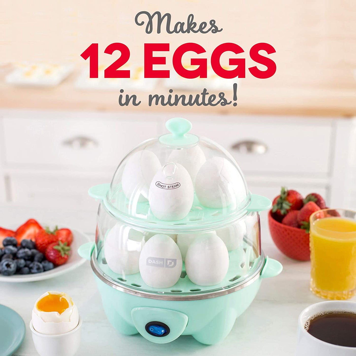 Electric Rapid 12 Eggs Cooker W/ Auto Shut Off