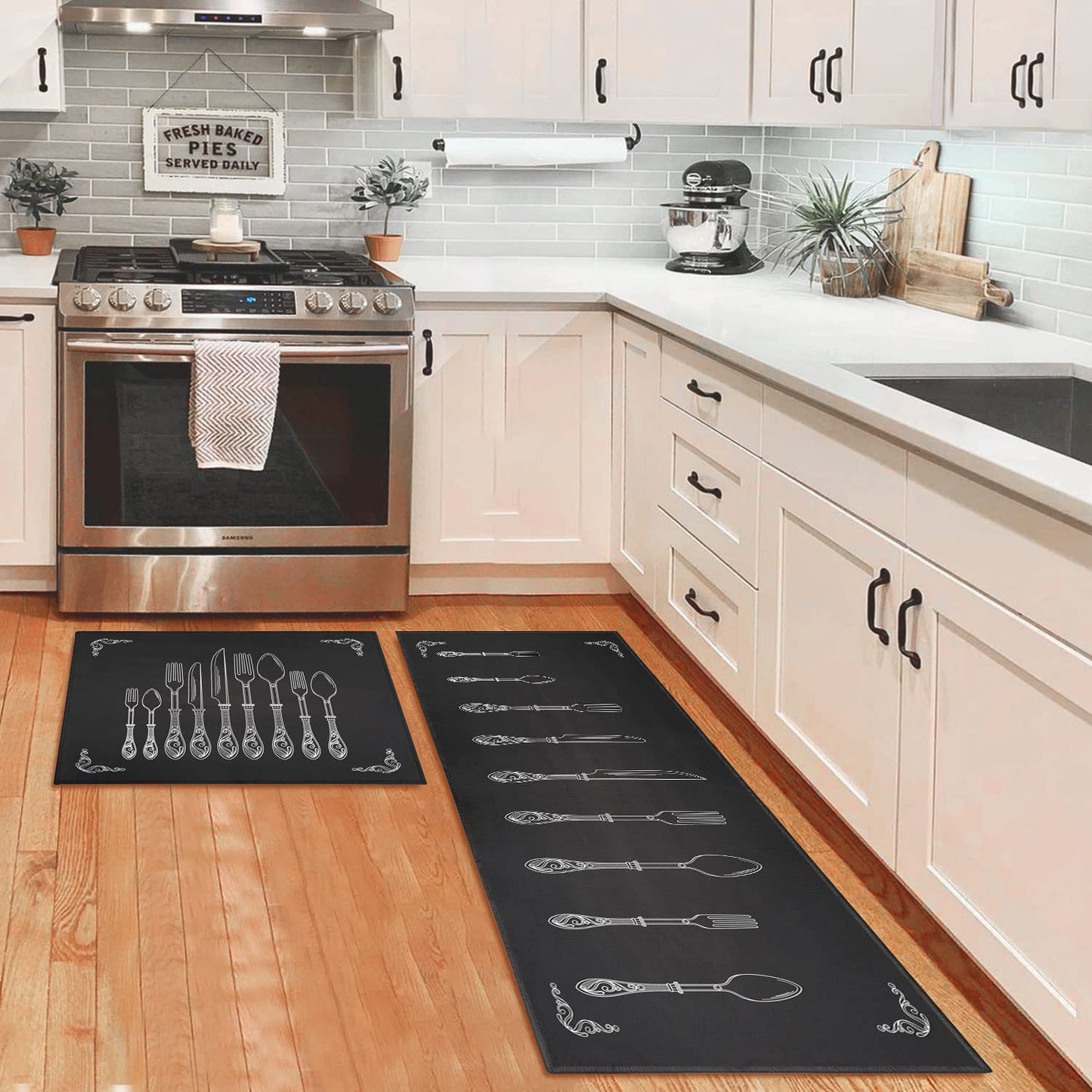 Set of 2 Wine Kitchen Decor Stain Resistant 17 x47.2+17inx30in