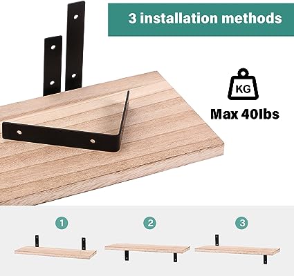 12 Pcs Wood Floating Shelves, 16.5 x 6 x 0.6 in