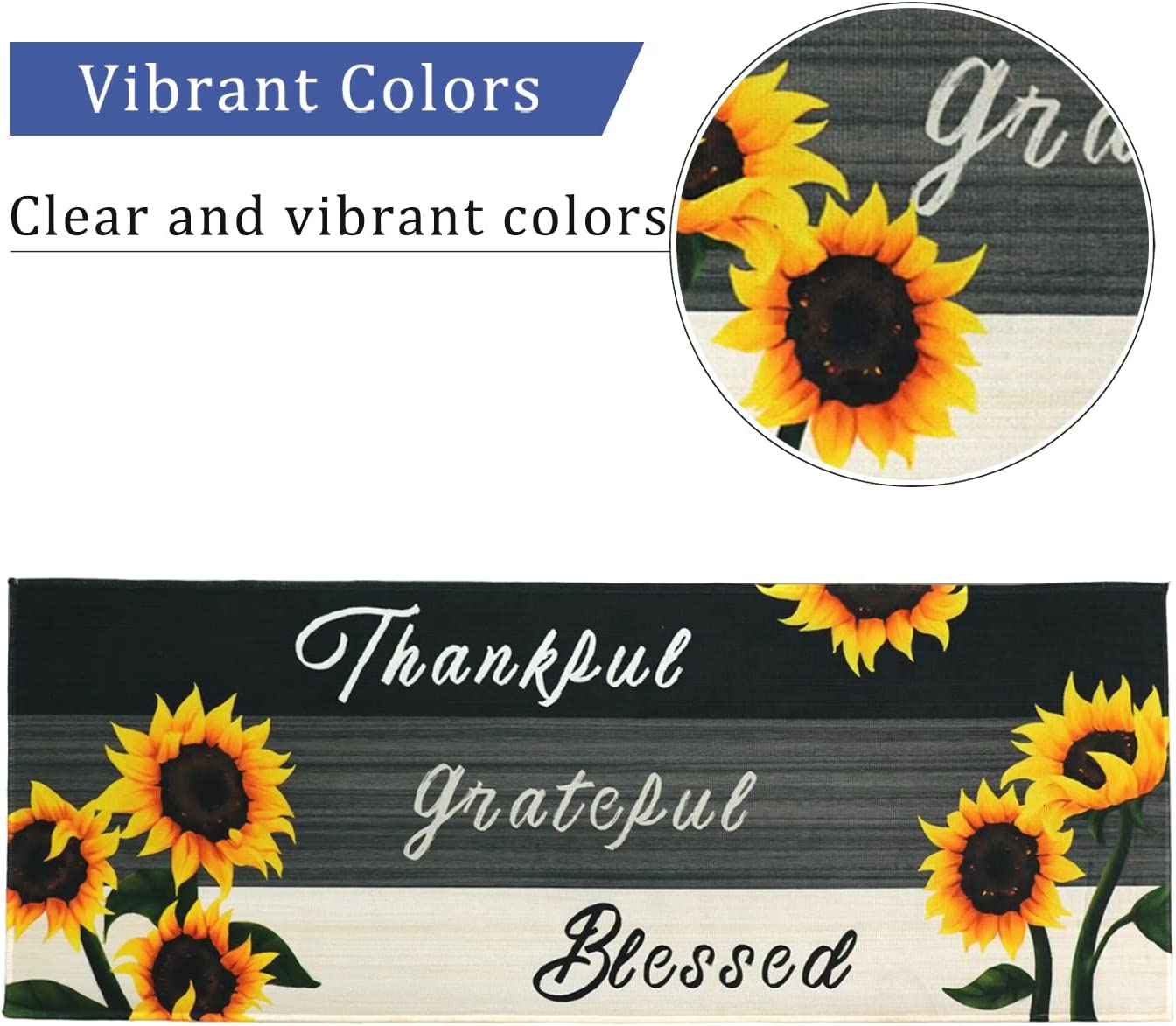 Set of 2 - Sunflower Kitchen Rugs