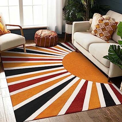 Sun Print Machine Washable Area Rugs-5x7 Rug