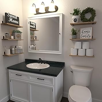 Set of 6 Wood Floating Wall Mounted