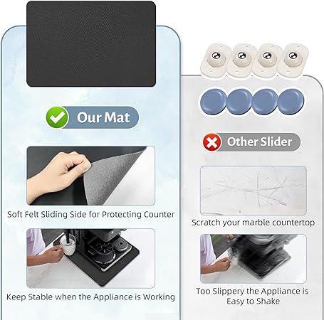 Sliders 360 Degree Rotation Moving Heat Resistant on Counter, Appliance Slider Cut to Fit, (Medium, Blue)