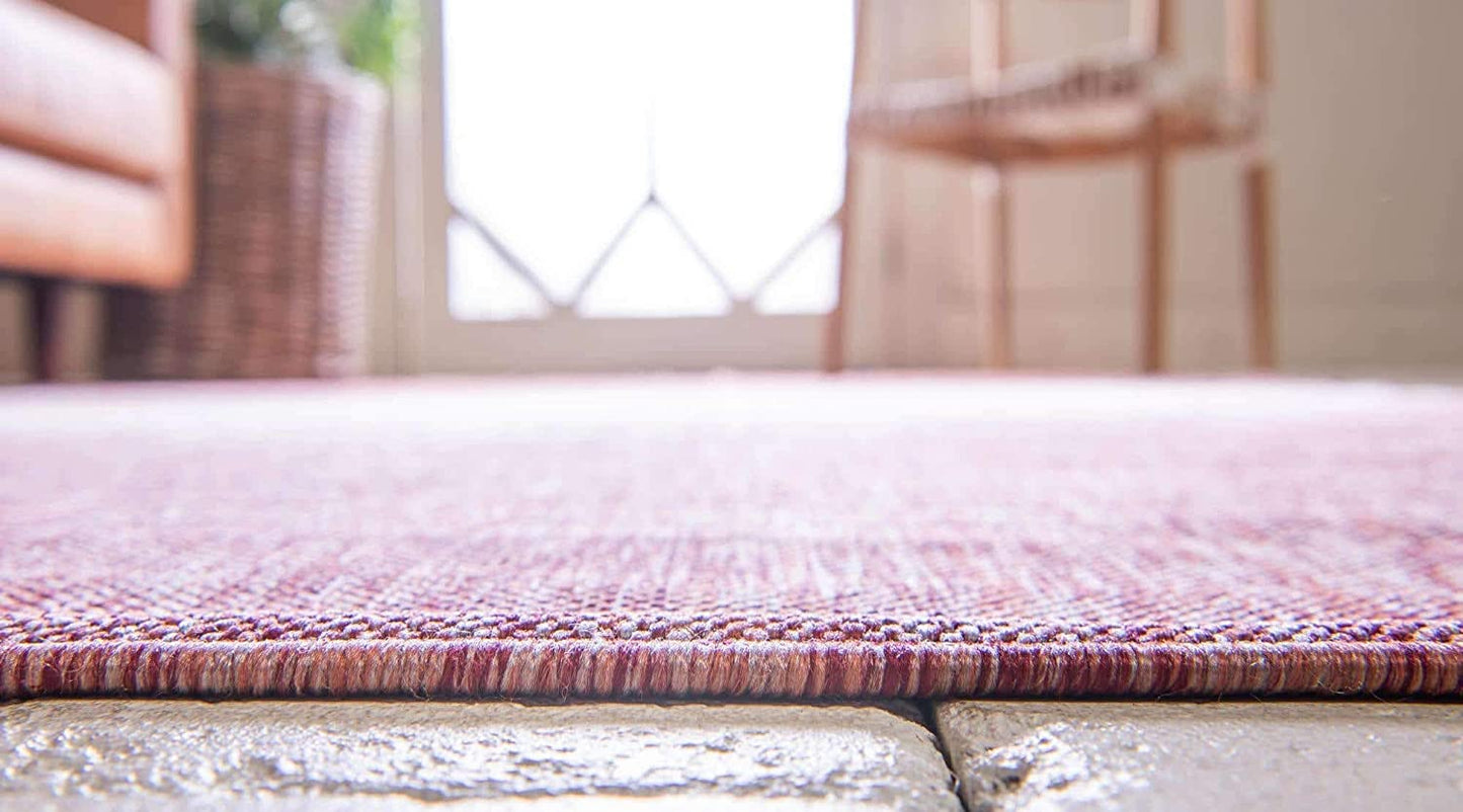 Outdoor Modern Collection Distressed Gradient Transitional Rust Red