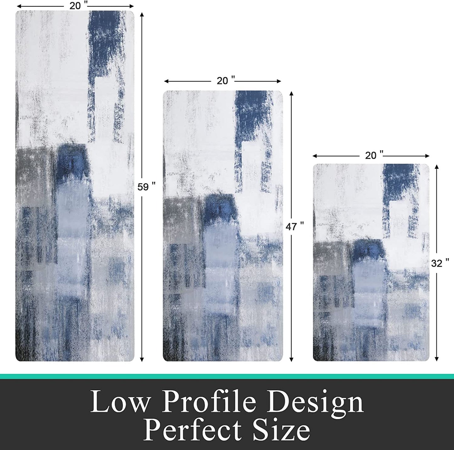 Sets 3 Farmhouse Non Skid Washable Cushioned Area Waterproof Rug