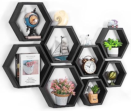 Hexagonal Floating Shelves Set of 6