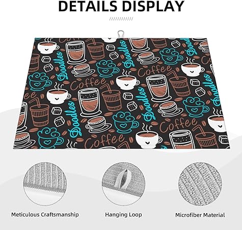 Bird Dish Drying Mat, Absorbent Microfiber Reversible Mats for Kitchen Counter, 16x18 Inch