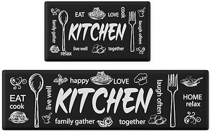 Anti Fatigue Kitchen Mats [2PCS] Non-Skid Waterproof Kitchen Mats