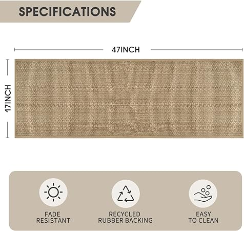 Non Skid Washable Absorbent Kitchen Mats 17x29 Inch