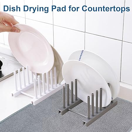 Absorbent Counertop, Thickened, Washable 2 Pack XXL Dish Drying Mats for Kitchen Counter, 24 x 17 inch