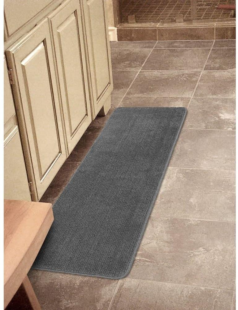 Softy Solid Non-Slip Kitchen/Bath Rug Gray