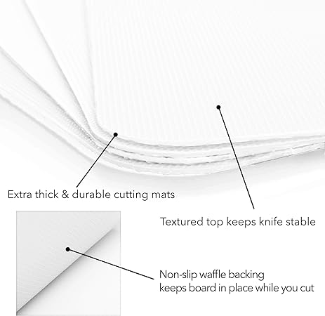 Non-Slip, BPA Free (8-Pack Gray, Mixed Size) Color Coded Chopping Plastic Cutting Boards for Kitchen