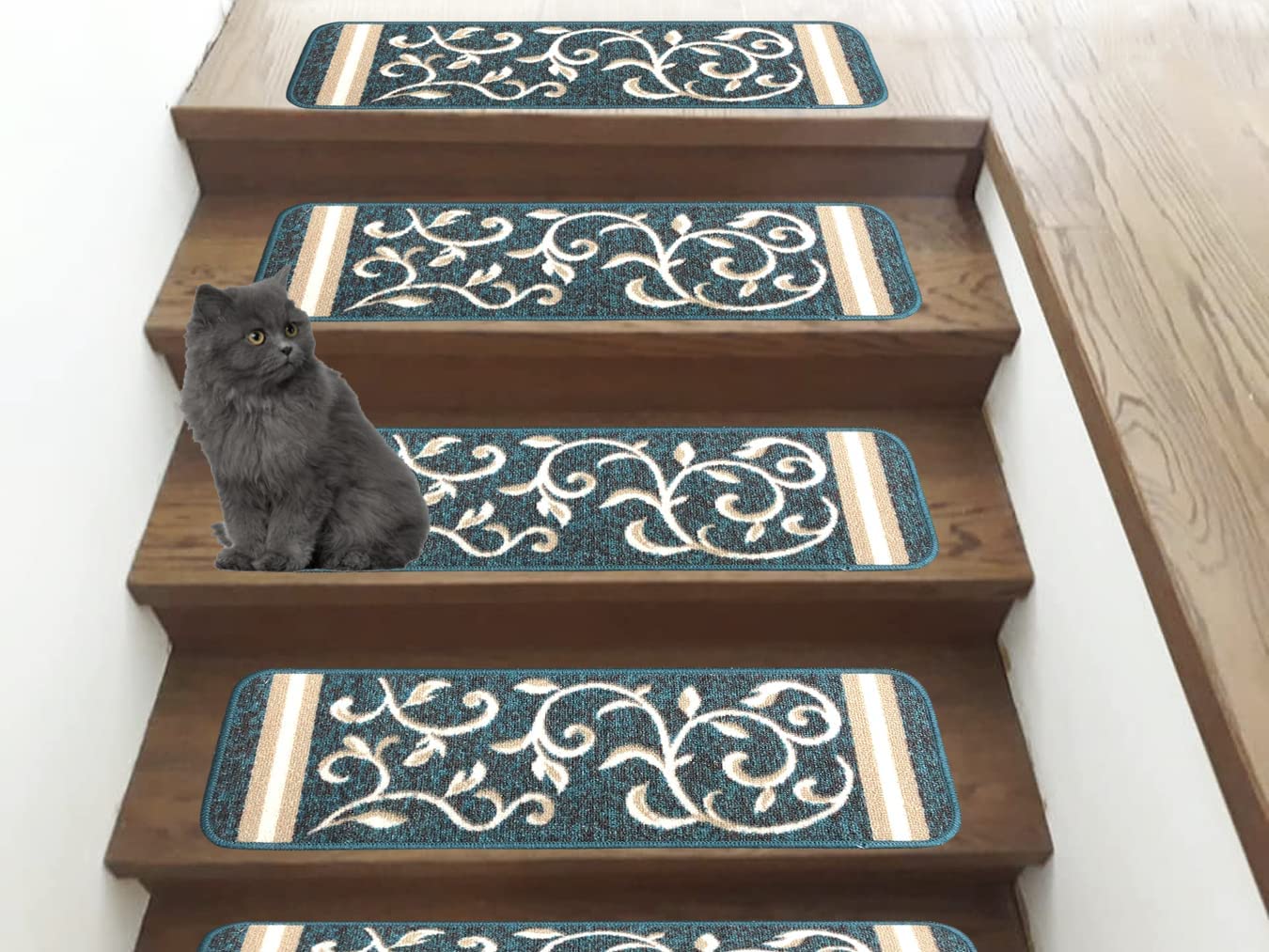 Non Slip Rubber Back  Kitchen Rug Anti Slip Stair Treads (Red, Runner (20" x 59"))