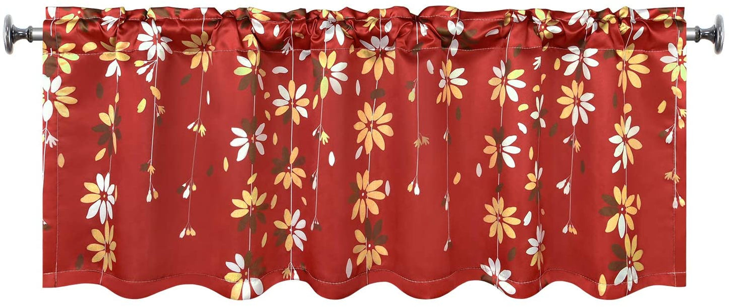 Flowers Window Curtain Floral Window Treatment Grommet Curtains